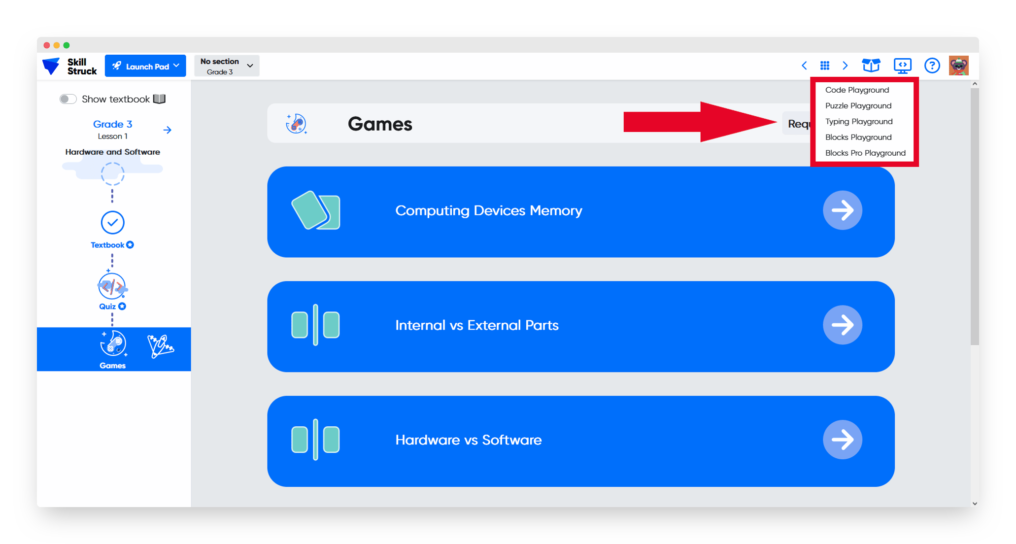 How to Access Playgrounds in Launch Pad (For Students)
